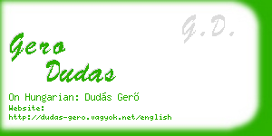gero dudas business card
